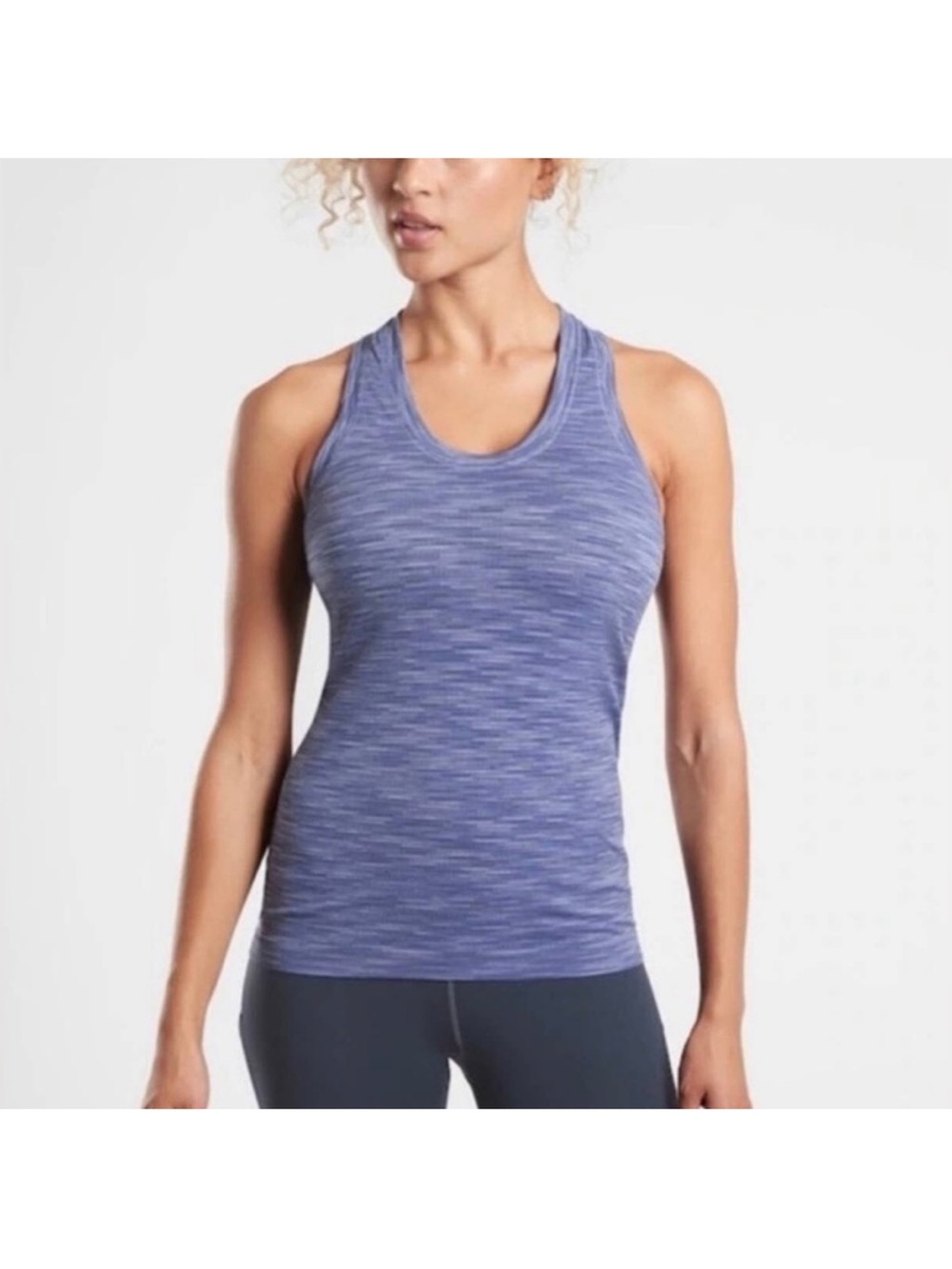 Women's Athleta Momentum seamless Racerback Tank Top - soft blue/lavender